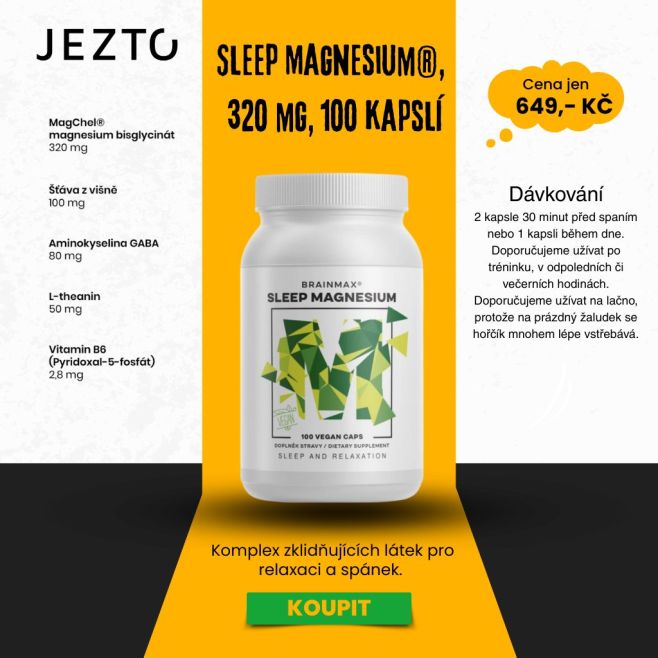 👉 BrainMax Sleep Magnesium 320 mg je kombinace: 🧲 MagChel® hořčíku – svaly & nervy 🧘‍♂️ GABA – vnitřní klid 🍵 L-theanin –...